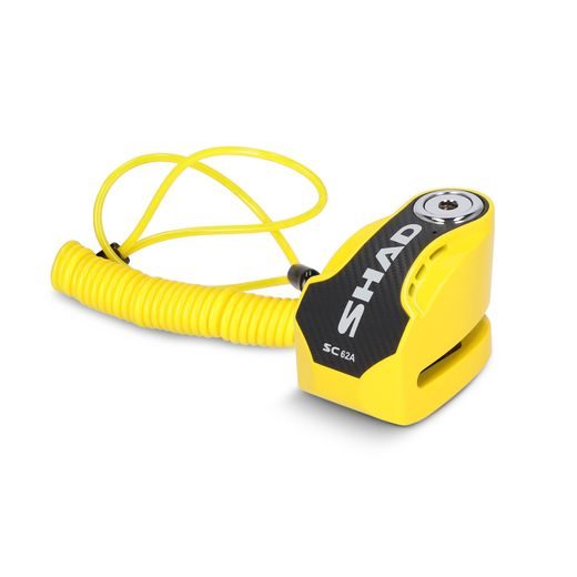 ZÁMEK NA KOTOUČ S ALARMEM SHAD SC62A C0S6213A ŽLUTÁ PIN 10MM
