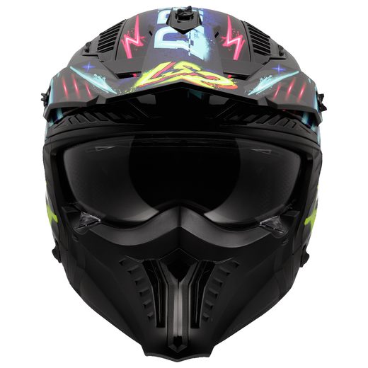 LS2 HELMETS LS2 OF606 DRIFTER RAYZ BLACK BLUE-06