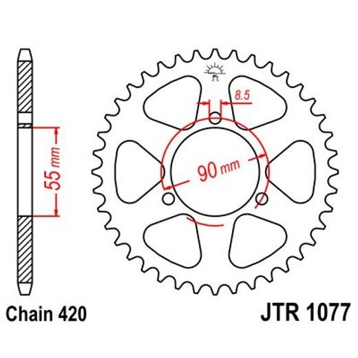 ŘETĚZOVÁ ROZETA JT JTR 1077-47 47 ZUBŮ, 420