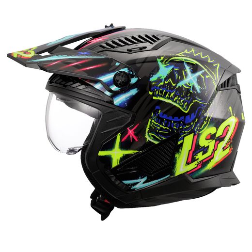 LS2 HELMETS LS2 OF606 DRIFTER RAYZ BLACK BLUE-06