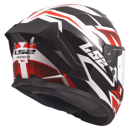LS2 HELMETS LS2 FF820 RAPID III XTREM WHITE BLACK RED