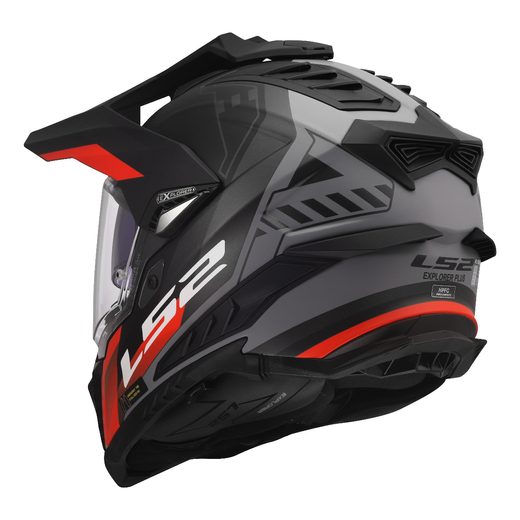 LS2 HELMETS LS2 MX701 EXPLORER HEXA BLACK RED GREY-06