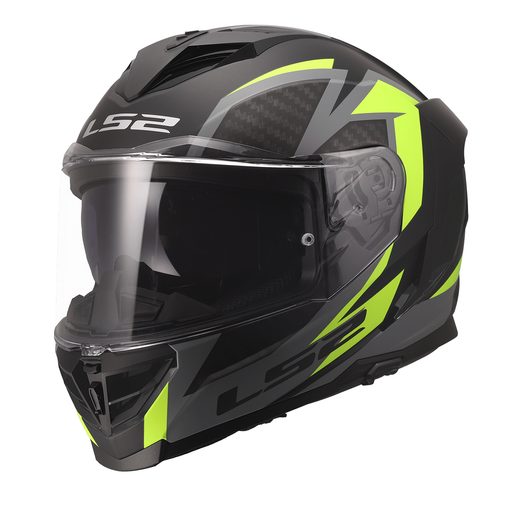 LS2 HELMETS LS2 FF818 STORM III DYNAMO BLACK H-V YELLOW