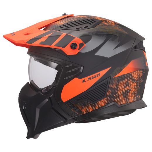 LS2 HELMETS LS2 OF606 DRIFTER GAS GREY ORANGE-06