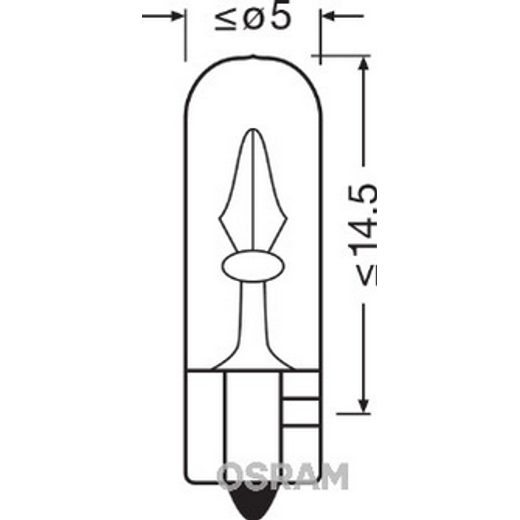 OSRAM ŽÁROVKA PŘÍSTROJOVÉ DESKY W1,2W (BLISTER 2 KS) 12V 1,2W W2X4,6D