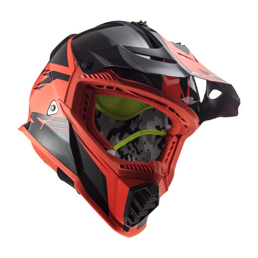 LS2 HELMETS LS2 MX437 FAST EVO ROAR MATT BLACK RED