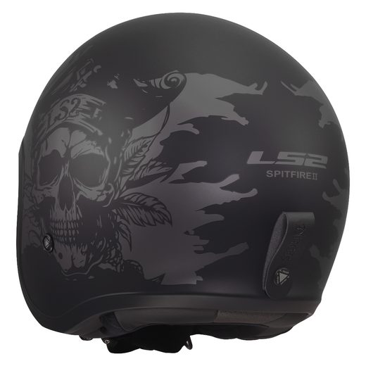 LS2 HELMETS LS2 OF599 SPITFIRE II WILLY BLACK GREY-06