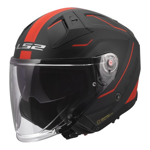 LS2 HELMETS LS2 OF603 INFINITY II VEYRON BLACK GREY RED-06