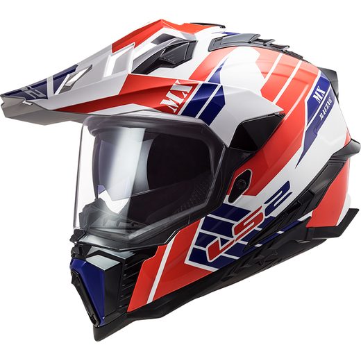 LS2 HELMETS LS2 MX701 EXPLORER ATLANTIS G.WHITE RED BLUE