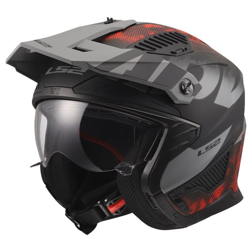 LS2 HELMETS LS2 OF606 DRIFTER GAS GREY RED-06