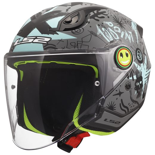 LS2 HELMETS LS2 OF622 FUNNY II SCRIBBLE GREY BLUE