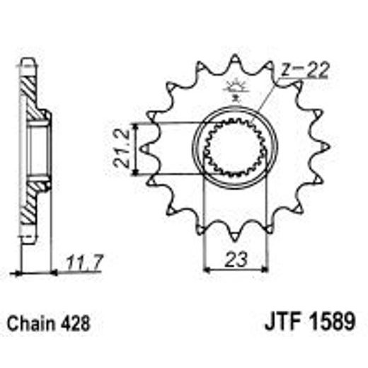 ŘETĚZOVÉ KOLEČKO JT JTF 1589-19 19 ZUBŮ, 428