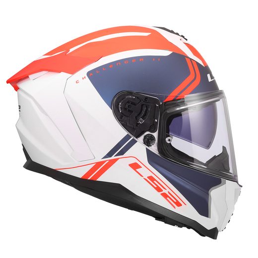 LS2 HELMETS LS2 FF817 CHALLENGER II TITAN WHITE BLUE RED