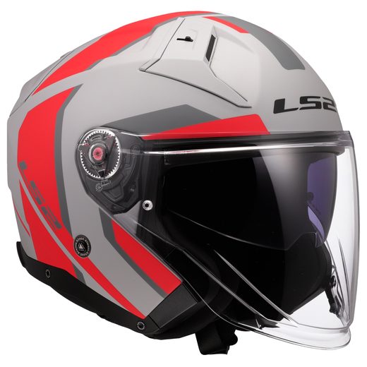 LS2 HELMETS LS2 OF603 INFINITY II FOCUS GREY RED-06