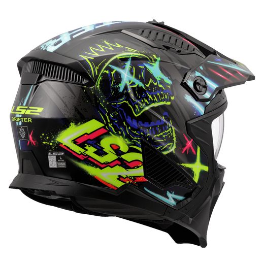 LS2 HELMETS LS2 OF606 DRIFTER RAYZ BLACK BLUE-06
