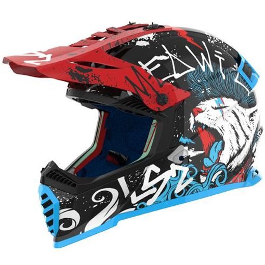 LS2 HELMETS LS2 MX437 FAST EVO MINI II STARMAW BLACK YELLOW-06
