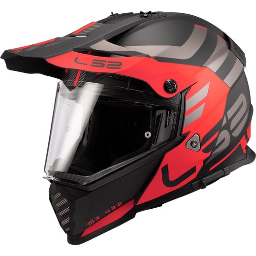 LS2 HELMETS MX436 PIONEER EVO ADVENTURER MATT BLACK RED