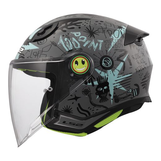 LS2 HELMETS LS2 OF622 FUNNY II SCRIBBLE GREY BLUE