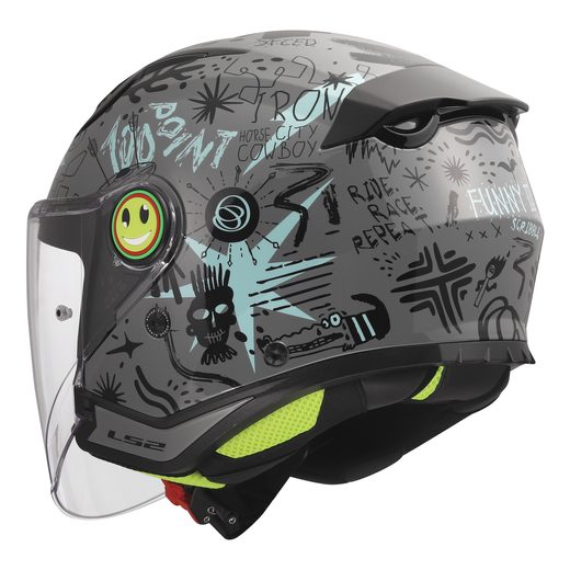 LS2 HELMETS LS2 OF622 FUNNY II SCRIBBLE GREY BLUE
