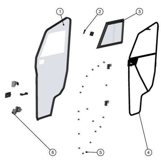 ASP GROUP S.R.O. RIGHT WINDOW ASSEMBLY FOR LINHAI UTV 520/550/570 T-BOSS