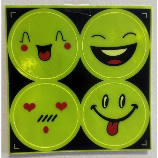 LAMPA REFLEXNÍ NÁLEPKY SMILE 4KS, PRŮMĚR 6,5CM, ŽLUTÉ NEW 5/2025
