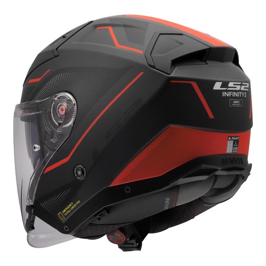 LS2 HELMETS LS2 OF603 INFINITY II VEYRON BLACK GREY RED-06