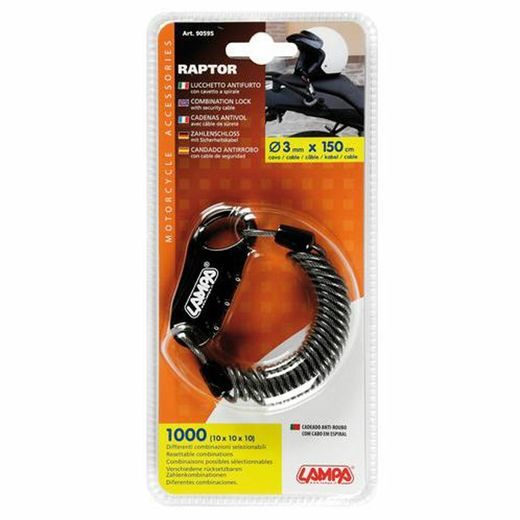 LAMPA ZÁMEK KÓDOVÝ RAPTOR 90595 DÉLKA 150CM