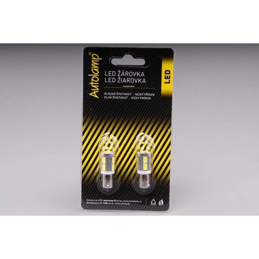 AUTOLAMP 2KS ŽÁROVKA LED 12V 4W BA9S ČIRÁ 10XLED 5630