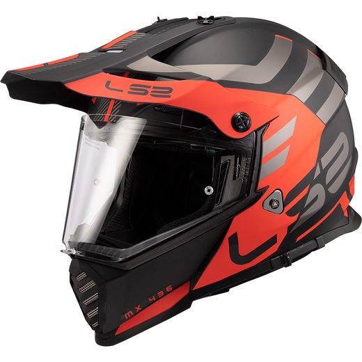 LS2 HELMETS MX436 PIONEER EVO ADVENTURER MATT BLACK ORANGE