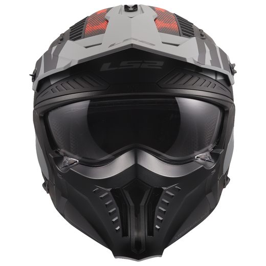 LS2 HELMETS LS2 OF606 DRIFTER GAS GREY RED-06