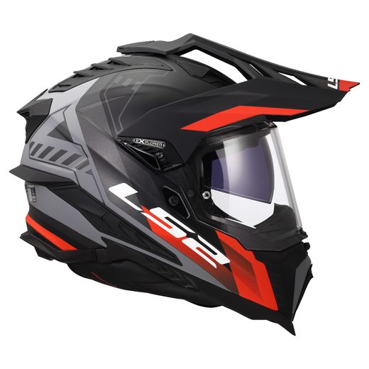 LS2 HELMETS LS2 MX701 EXPLORER HEXA BLACK RED GREY-06