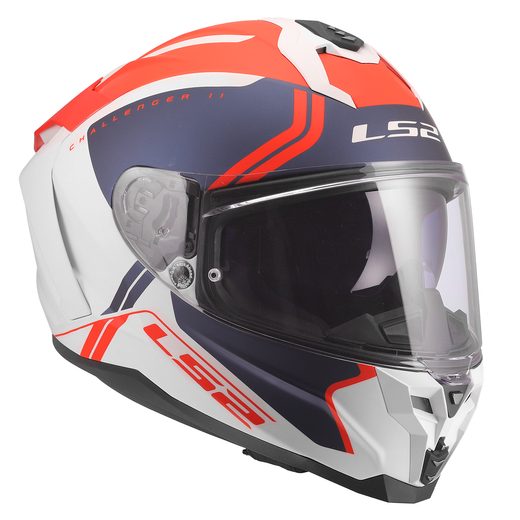 LS2 HELMETS LS2 FF817 CHALLENGER II TITAN WHITE BLUE RED