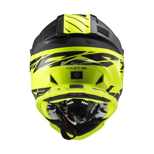 LS2 HELMETS LS2 MX437 FAST EVO ROAR MATT BLACK HI-V YELLOW