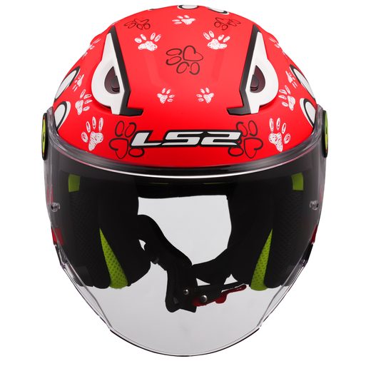 LS2 HELMETS LS2 OF622 FUNNY II PAWS RED