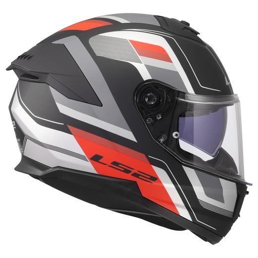 LS2 HELMETS LS2 FF808 STREAM II VINTAGE BLACK GREY RED-06