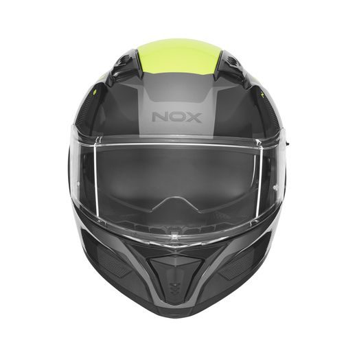NOX PŘILBA N402 MENTOR BLACK NENON YELLOW