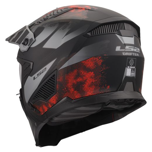 LS2 HELMETS LS2 OF606 DRIFTER GAS GREY RED-06