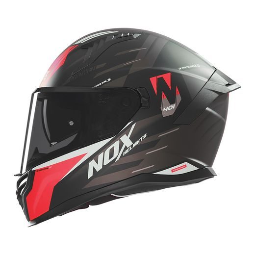 NOX PŘILBA N401 CROWER BLACK/RED MATT 2025