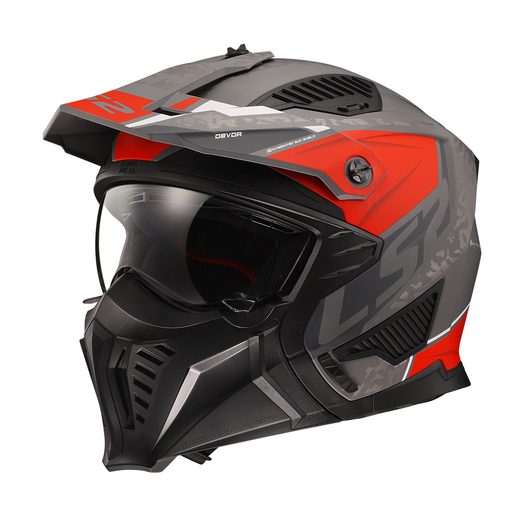 LS2 HELMETS LS2 OF606 DRIFTER DEVOR M.SILVER TITANIUM RED-06