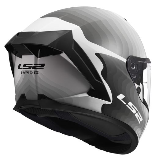 LS2 HELMETS LS2 FF820 RAPID III FLOW WHITE GREY