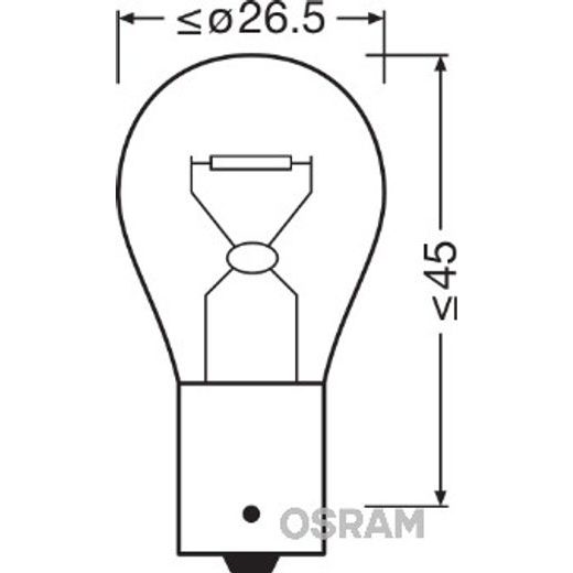 OSRAM ŽÁROVKA P21W (BLISTER 2 KS) 12V 21W BA15S STANDARD, S PATICÍ