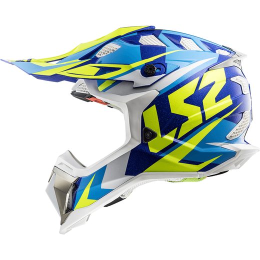 LS2 HELMETS LS2 MX470 SUBVERTER NIMBLE WHITE BLUE H-V YELLOW
