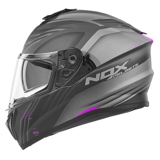 NOX PŘILBA N918 UPSIDE MATT BLACK/PINK