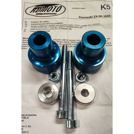 RD MOTO PÁDOVÉ PROTEKTORY KAWASAKI ZX-9R 2002- NEÚPLNÁ SADA !