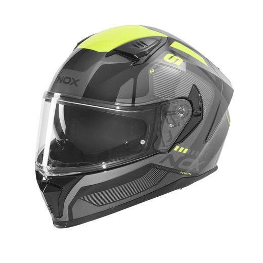 NOX PŘILBA N402 MENTOR BLACK NENON YELLOW