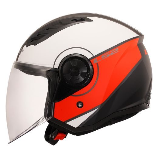 LS2 HELMETS LS2 OF616 AIRFLOW II COVER MATT WHITE RED-06