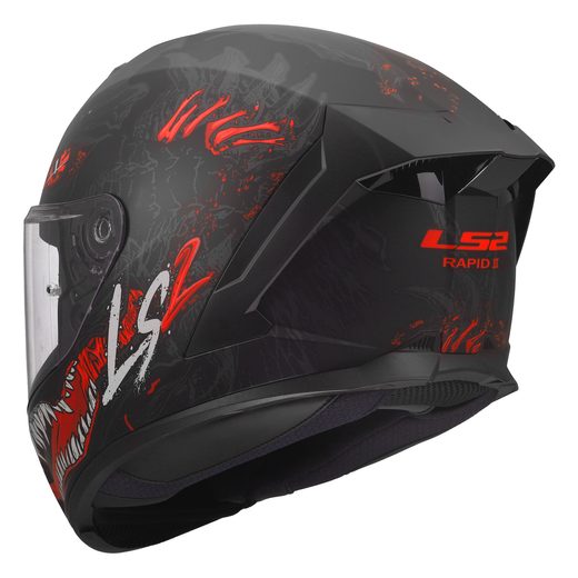 LS2 HELMETS LS2 FF820 RAPID III KAIJU II BLACK RED WHITE