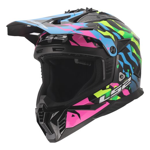 LS2 HELMETS LS2 MX708 FAST II GROTESK BLUE PINK GREEN-06