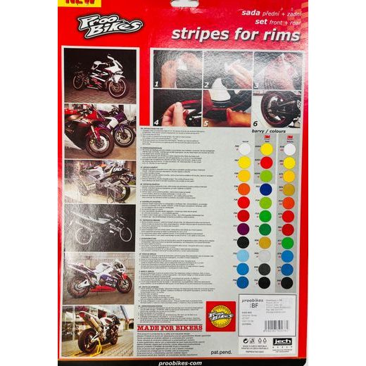 PROOBIKES POLEPY RÁFKŮ SADA PŘEDNÍ + ZADNÍ SILVER