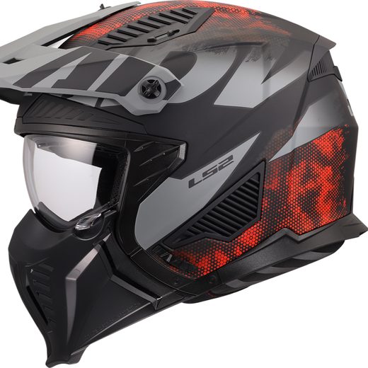 LS2 HELMETS LS2 OF606 DRIFTER GAS GREY RED-06